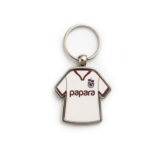 Trabzonspor-Weiß-Schlüsselanhänger-Trikot-Trikotkey-Personalisert-Geschenk